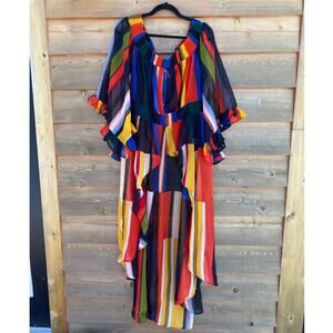 Live 4 Truth colorful striped chiffon duster